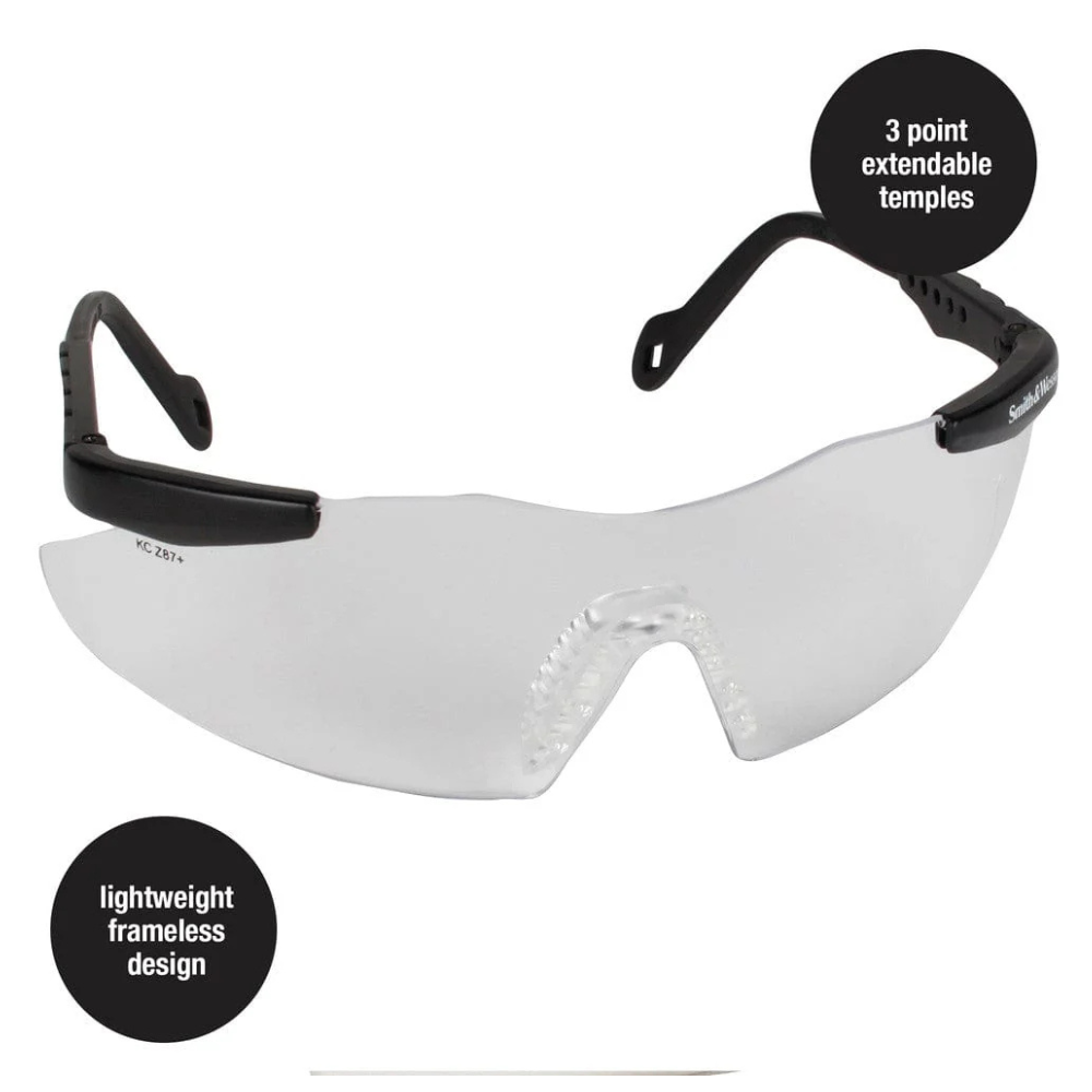 Magnum Safety Eyewear Clear Lenses with Black Frame from GME Supply